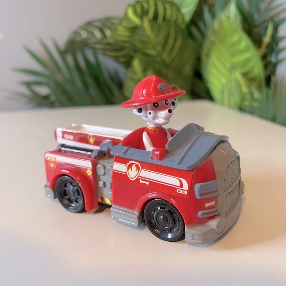 🔥 Paw Patrol Marshall - Firetruck Toy- Red Fire Rescue Vehicle Kids Trucks